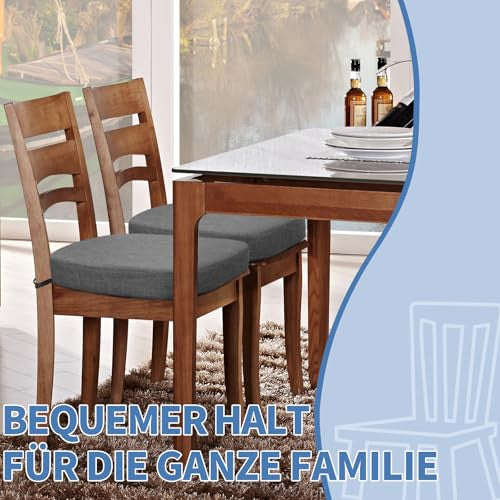 BUYUE 2,5" étkezőszék párna szett 4 darabos, sötétszürke