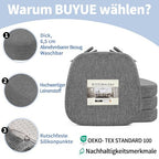 BUYUE 2,5" étkezőszék párna szett 4 darabos, sötétszürke
