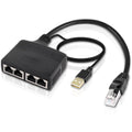 XMSJSIY Ethernet elosztó 1 férfi 4 női hálózati adapter 100Mbps