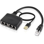 XMSJSIY Ethernet elosztó 1 férfi 4 női hálózati adapter 100Mbps
