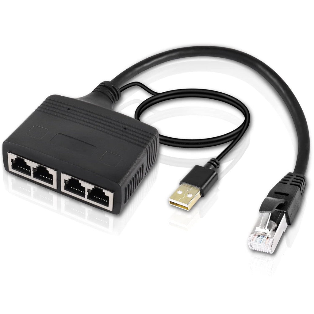 XMSJSIY Ethernet elosztó 1 férfi 4 női hálózati adapter 100Mbps