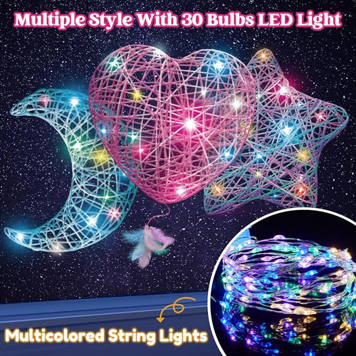 Klever Kits 3D zsinórművész készlet gyerekeknek DIY lámpás készlet, 30 színes LED