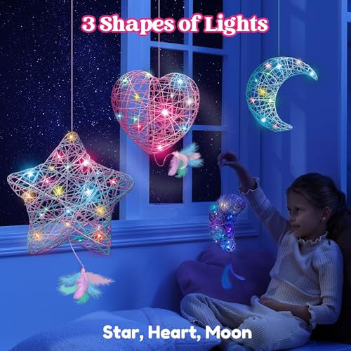 Klever Kits 3D zsinórművész készlet gyerekeknek DIY lámpás készlet, 30 színes LED