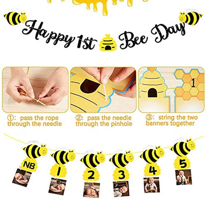 SUNSK Happy 1st Bee Day fotófüzér sárga