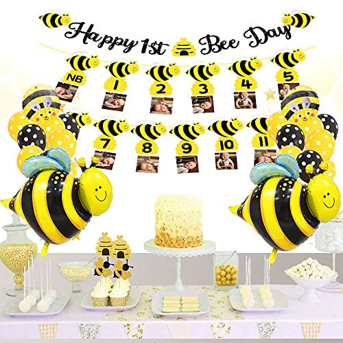 SUNSK Happy 1st Bee Day fotófüzér sárga