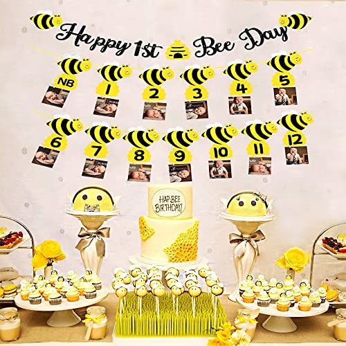SUNSK Happy 1st Bee Day fotófüzér sárga