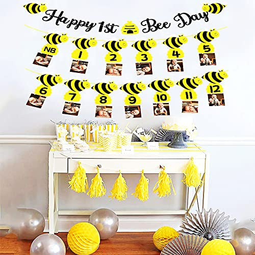 SUNSK Happy 1st Bee Day fotófüzér sárga