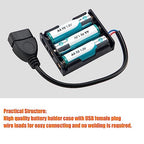 KUOQIY 3 x 1.5V AA elem tartó USB aljzattal 6 darabos, 2 darabos műanyag elem tároló
