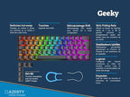 Geeky GK61 60% mechanikus gaming billentyűzet, 62 gombos, több színű