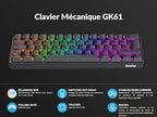 Geeky GK61 60% mechanikus gaming billentyűzet, 62 gombos, több színű