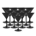 DOJA Barcelona martinis pohár 12 darabos, fekete, újrahasználható