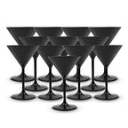 DOJA Barcelona martinis pohár 12 darabos, fekete, újrahasználható