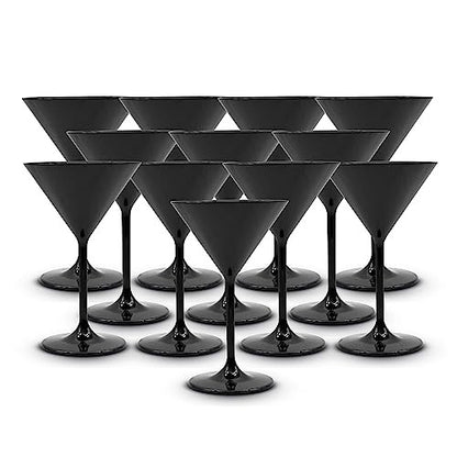 DOJA Barcelona martinis pohár 12 darabos, fekete, újrahasználható