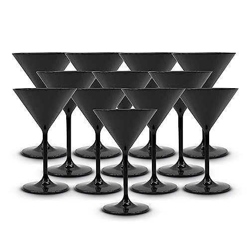 DOJA Barcelona martinis pohár 12 darabos, fekete, újrahasználható