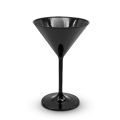 DOJA Barcelona martinis pohár 12 darabos, fekete, újrahasználható