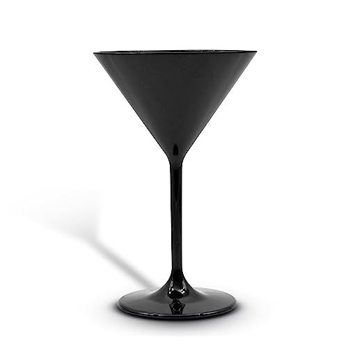 DOJA Barcelona martinis pohár 12 darabos, fekete, újrahasználható