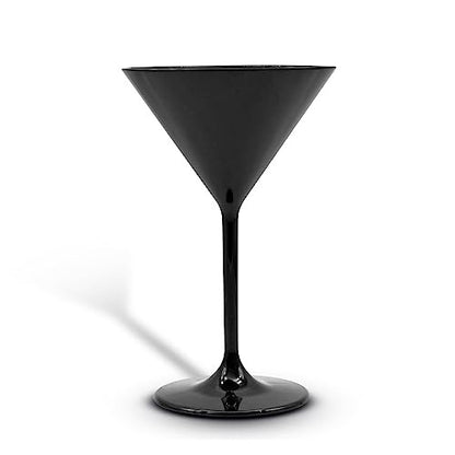 DOJA Barcelona martinis pohár 12 darabos, fekete, újrahasználható