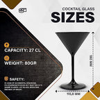 DOJA Barcelona martinis pohár 12 darabos, fekete, újrahasználható