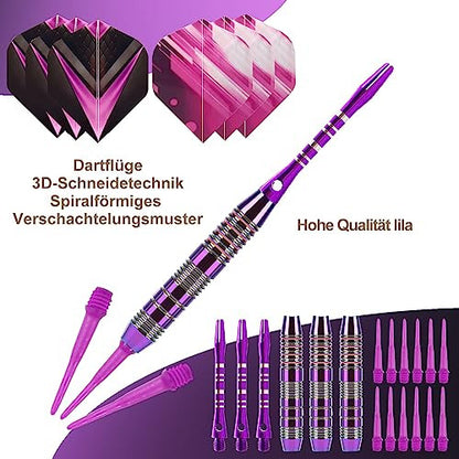 Soft Tip Darts szett 3 alumínium nyéllel professzionális darts műanyag heggyel, 2BA