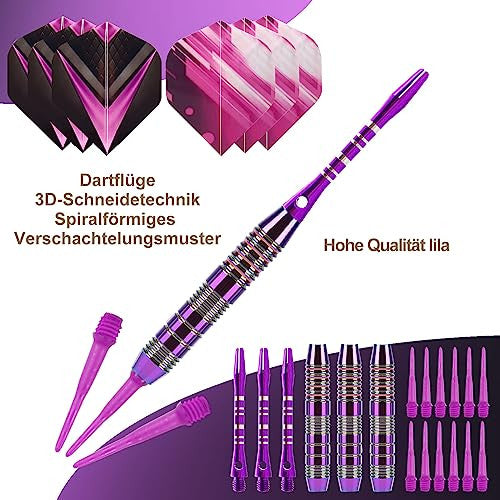 Soft Tip darts készlet 3 alumínium nyéllel műanyag hegyek, 2BA cserehegyek + extra 3