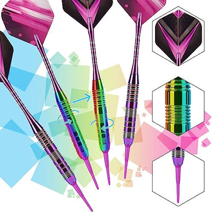 Soft Tip darts készlet 3 alumínium nyéllel műanyag hegyek, 2BA cserehegyek + extra 3