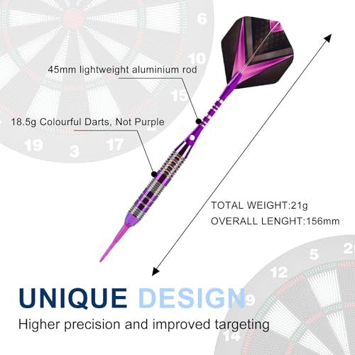 Soft Tip darts készlet 3 alumínium nyéllel műanyag hegyek, 2BA cserehegyek + extra 3