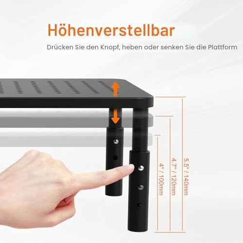 GRIFEMA GB1051, állítható monitorállvány 3 típus, max. 20 kg, fekete