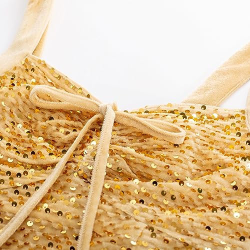 Belle Poque női flitteres felső arany, XL