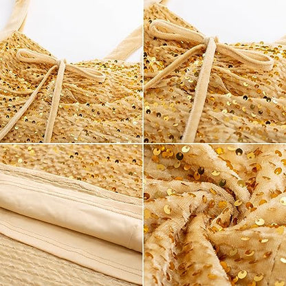 Belle Poque női flitteres felső arany, XL