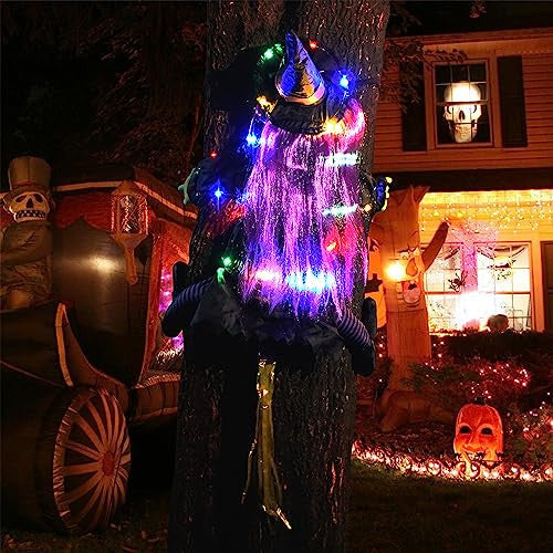 Light Up Crashing Witch, kültéri Halloween dekoráció LED-es, nagy méretű, világító