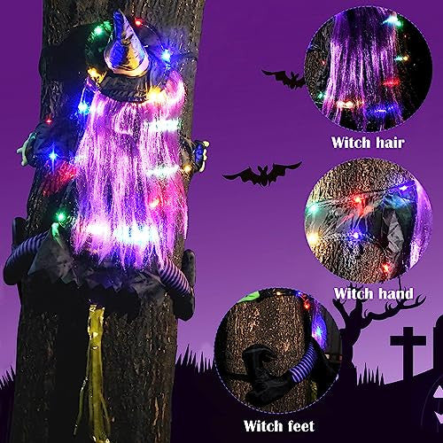 Light Up Crashing Witch, kültéri Halloween dekoráció LED-es, nagy méretű, világító