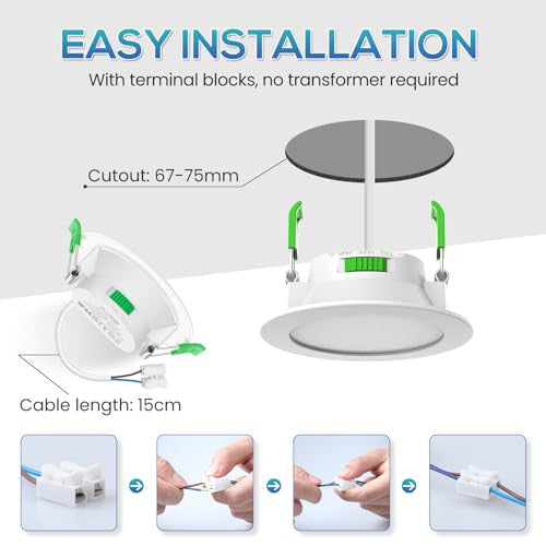 ALUSSO LIGHTING LED süllyesztett lámpa, 230 V, 7 W, dimmelhető, 68 mm, IP44