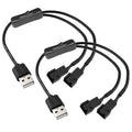 Gebildet 2 darabos kettős 4 tűs USB ventilátor kapcsoló adapter kábel 1-2 elosztó