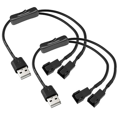 Gebildet 2 darabos kettős 4 tűs USB ventilátor kapcsoló adapter kábel 1-2 elosztó