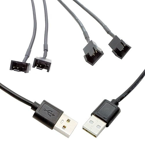 Gebildet 2 darabos kettős 4 tűs USB ventilátor kapcsoló adapter kábel 1-2 elosztó