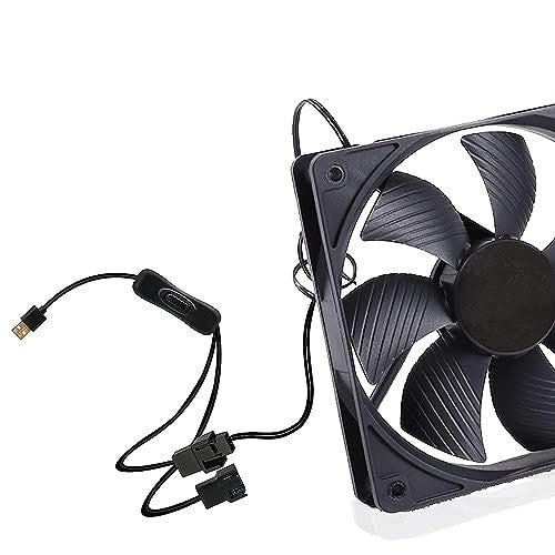 Gebildet 2 darabos kettős 4 tűs USB ventilátor kapcsoló adapter kábel 1-2 elosztó