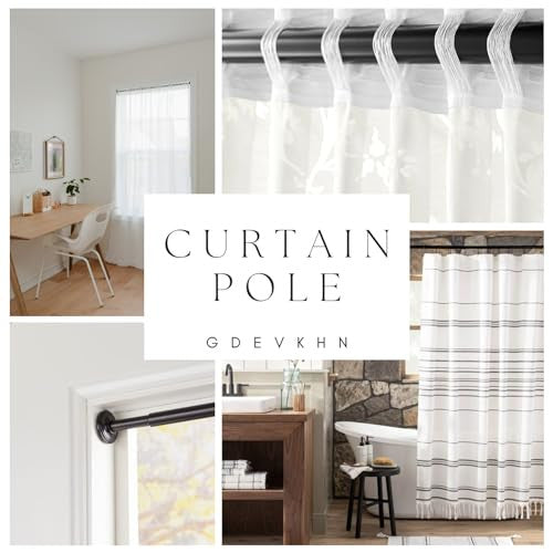 Shower Curtain Rail állítható függönyrúd fúrás nélkül teleszkópos rúd rozsdamentes