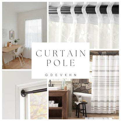 Shower Curtain Rail állítható függönyrúd fúrás nélkül teleszkópos rúd rozsdamentes