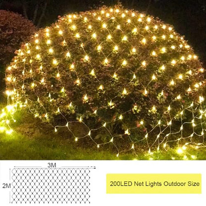 Lichternetz 3x2m 200 LED fényfüzér melegfehér, IP44 vízálló, távirányítóval, 8 mód