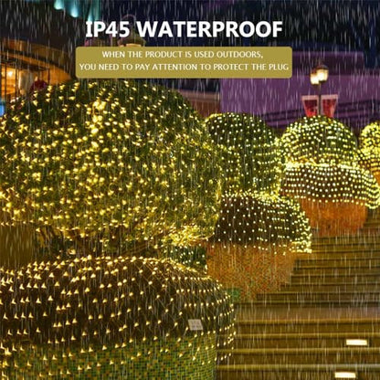 Lichternetz 3x2m 200 LED fényfüzér melegfehér, IP44 vízálló, távirányítóval, 8 mód