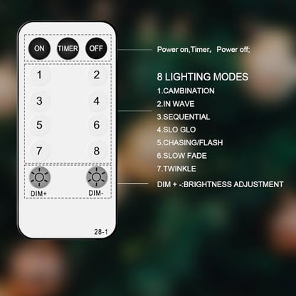 Lichternetz 3x2m 200 LED fényfüzér melegfehér, IP44 vízálló, távirányítóval, 8 mód