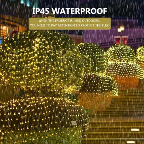 Lichternetz 3x2m 200 LED fényfüzér melegfehér, IP44 vízálló, távirányítóval, 8 mód