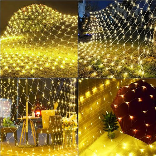 Lichternetz 3x2m 200 LED fényfüzér melegfehér, IP44 vízálló, távirányítóval, 8 mód