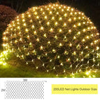 Lichternetz 3x2m 200 LED fényfüzér kültéri melegfehér, IP44 vízálló, távirányító, 8