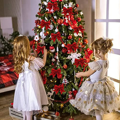 Shining She 10 darabos piros masni karácsonyi dekoráció