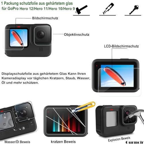 Gurmoir kiegészítő készlet vízálló házzal GoPro Hero 12/11/10/9 fekete