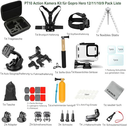 Gurmoir kiegészítő készlet vízálló házzal GoPro Hero 12/11/10/9 fekete