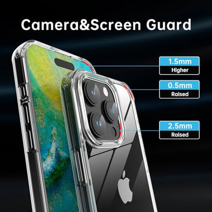 Nupcknn átlátszó tok zsinórral iPhone 15 Pro Max-hoz ütésálló, karcálló szilikon tok