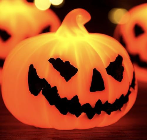 Halloween tök lámpás 3 darabos, LED világítással