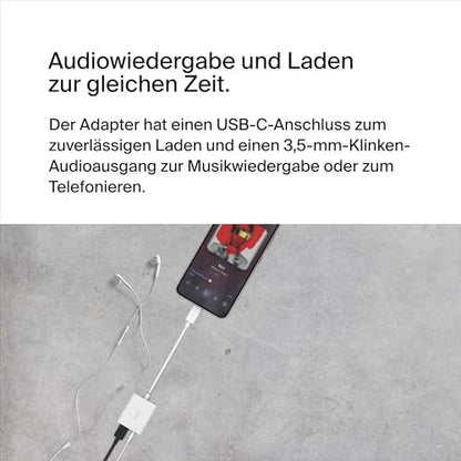 Belkin RockStar 3.5mm audio + USB-C töltő adapter fehér